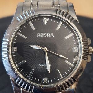 2 for $20😃Rosra Silver/Black Diamond Men's Watch